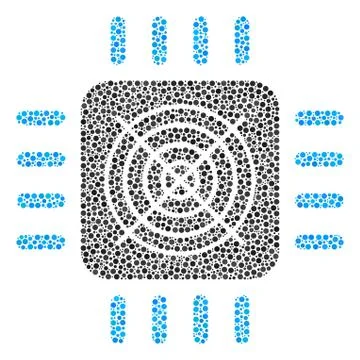 Asic Processor Mosaic of Small Circles Stock Illustration