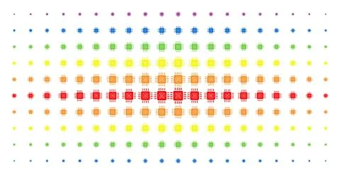 Asic Processor Spectrum Halftone Array Illustrazione stock