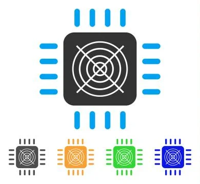 Asic Processor Vector Icon Stock Illustration