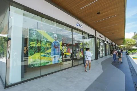 Asics shop in Siam Premium Outlets Bangkok. Stock Photos