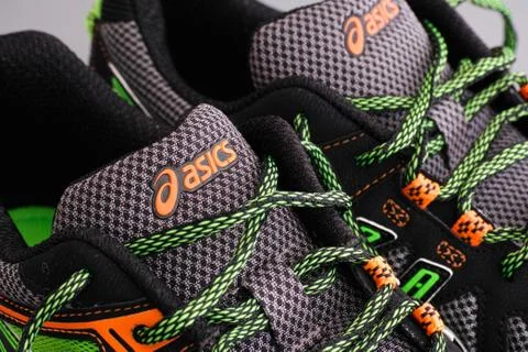 Asics snickers. Close-up Stock Photos