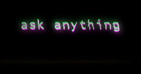 Ask anything chatbot service text glitch on display screen Stock Footage 340130729