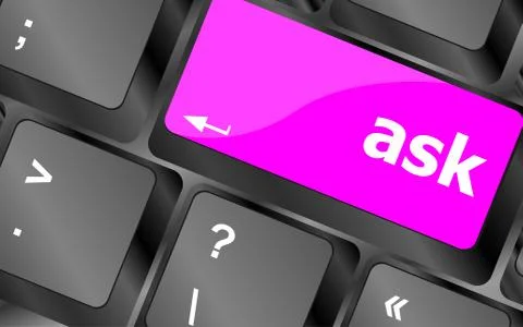 Ask button on computer keyboard key Stock Illustration