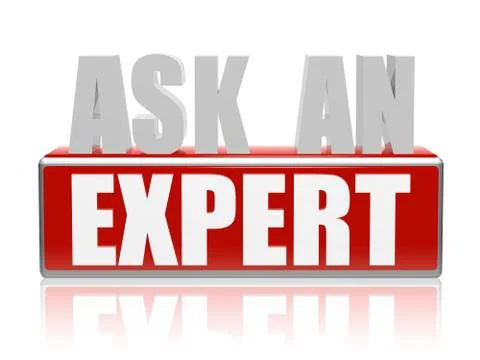 Ask an expert in 3d letters and block Stock Illustration
