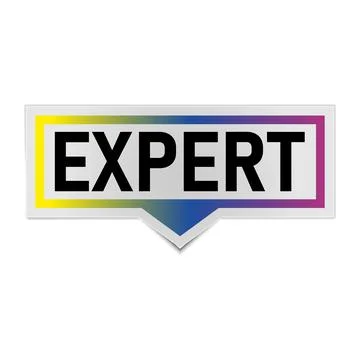 Ask an expert retro speech bubble on white Stock Illustration