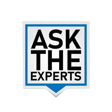 Ask The Experts Business Customers Solution Label Icon Vector Illustrazione stock