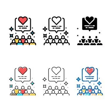Ask for feedback types business color icon vector Stock Illustration
