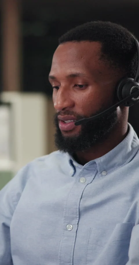 Ask, help and question with man in call center for assistance, feedback and Stock Footage 341100639