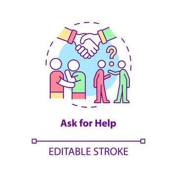 Ask for help concept icon Stock Illustration