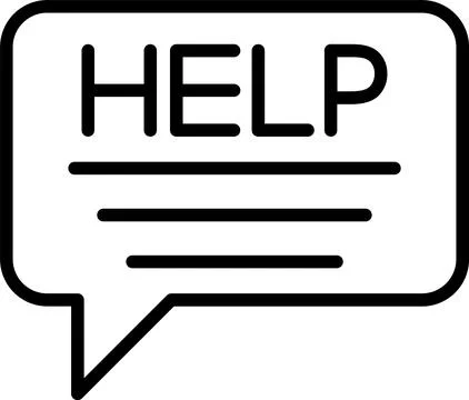 Ask For Help  Line Icon Design Stock Illustration
