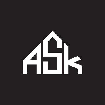 ASK letter logo design. ASK monogram initials letter logo concept. ASK letter Illustrazione stock