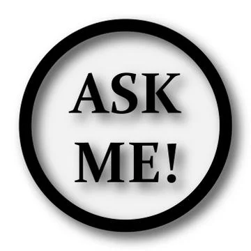 Ask me icon. Internet button on white background.. Stock Illustration