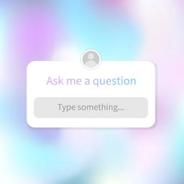 Ask me a question banner template for social media. Holographic iridescent Stock Illustration