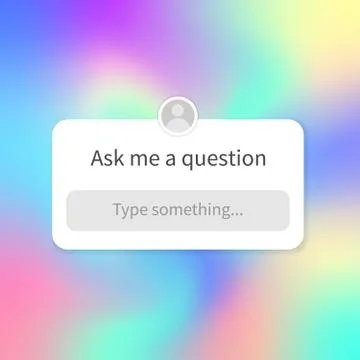 Ask me a question banner template for social media. Holographic iridescent Stock Illustration