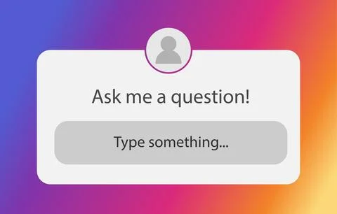 Ask me a question box. Instagram story graphic design. Type something template Stock Illustration
