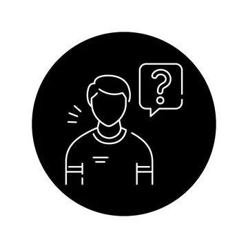 Ask a question black glyph icon. Pictogram for web page, mobile app Stock Illustration