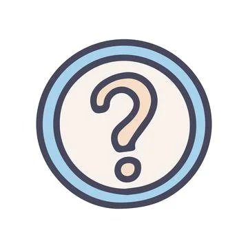 Ask a question color vector doodle simple icon Ilustración de archivo