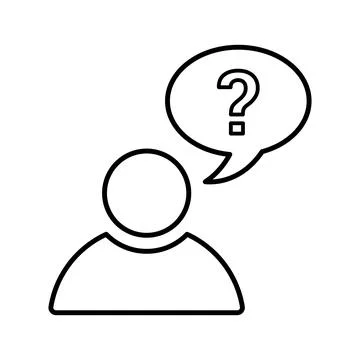 Ask Question icon. Line, outline symbol. Ilustración de archivo