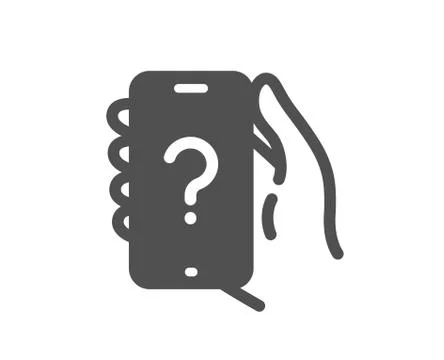Ask question phone app icon. Help support sign. Vector Ilustración de archivo