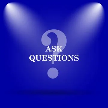 Ask questions icon. Flat icon on blue background.. Stock Illustration