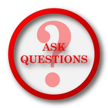 Ask questions icon. Internet button on white  background.. Stock Illustration