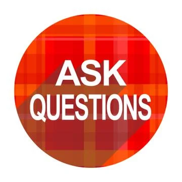 Ask questions red flat icon isolated. Stock Illustration