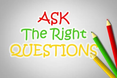 Ask the right questions concept Stock Illustration