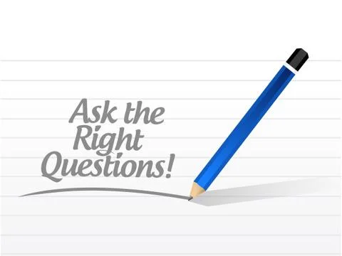 Ask the right questions post message illustration Stock Illustration