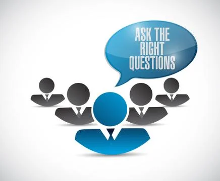 Ask the right questions teamwork Stock Illustration
