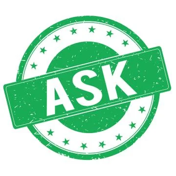 ASK stamp sign green Stock Illustration