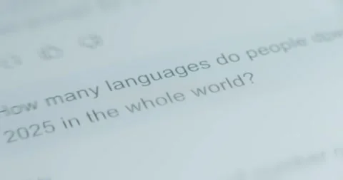 Asking AI a question about the amount of languages existing nowadays Stock-Footage 314878598