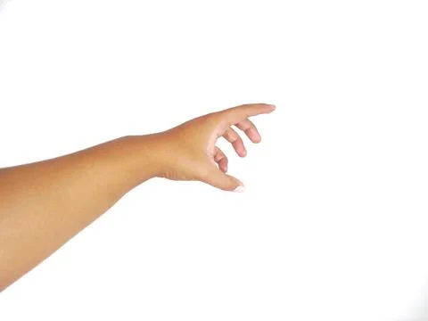 Asking hand gesture with open palm an isolated white background Stock Photos