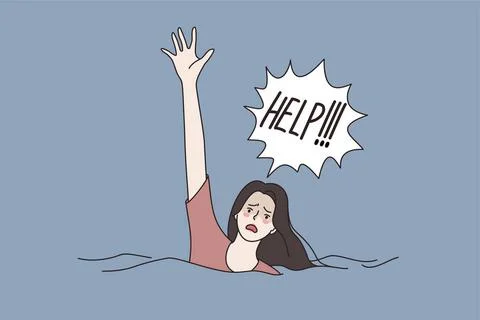 Asking for help and sos concept. Vector illustration. Asking for help and ... Stock Photos