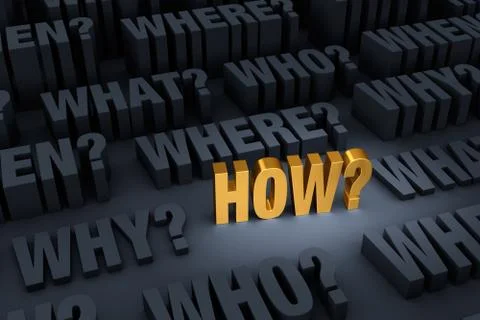 Asking "HOW?" Stands Out Stock Illustration