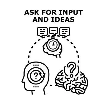Asking for ideas and input process Stock Illustration