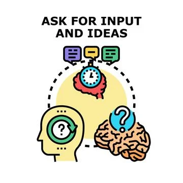 Asking for ideas and input process Stock Illustration