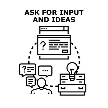 Asking for input and ideas contributing to creative solutions Stock Illustration
