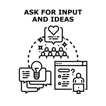 Asking for input and ideas for creative solution Stock Illustration