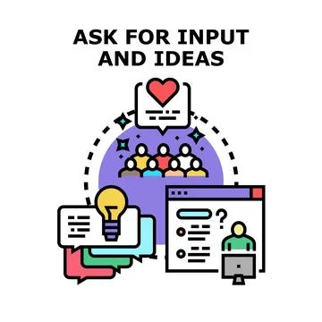 Asking for input and ideas for creative solution Stock Illustration