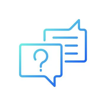 Asking question pixel perfect gradient linear vector icon Stock Illustration