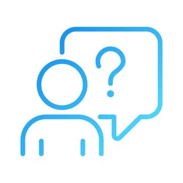 Asking question pixel perfect gradient linear vector icon Stock Illustration
