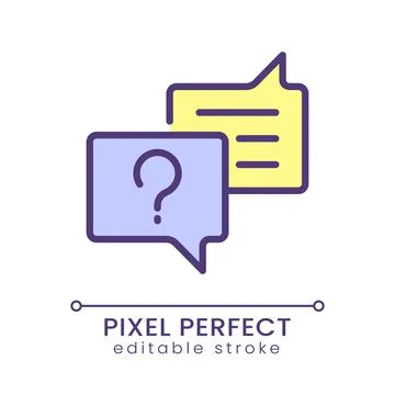 Asking question pixel perfect RGB color icon Stock Illustration