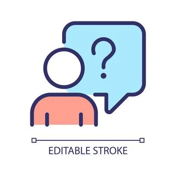 Asking question pixel perfect RGB color icon Stock Illustration