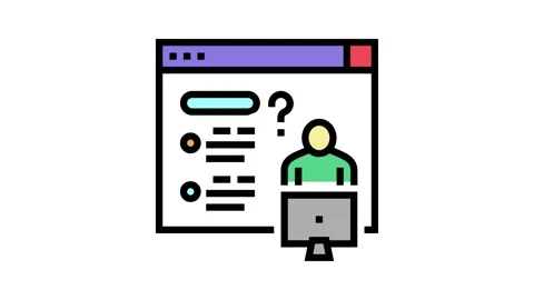 Asking question for solve problem color icon animation Stock Footage 165064179