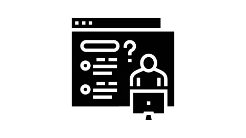 Asking question for solve problem glyph icon animation Stock Footage 165319690