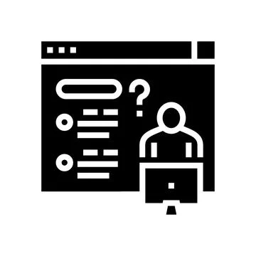 Asking question for solve problem glyph icon vector illustration Stock Illustration