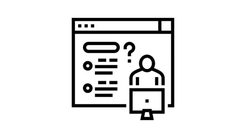 Asking question for solve problem line icon animation Video stock 165283056