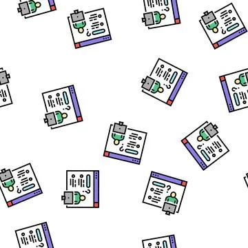 Asking question for solve problem vector seamless pattern Illustrazione stock