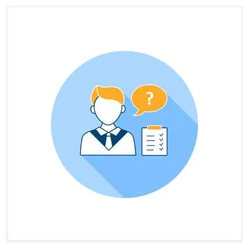 Asking questions flat icon Stock Illustration