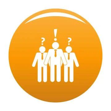 Asking teamwork icon vector orange Stock Illustration